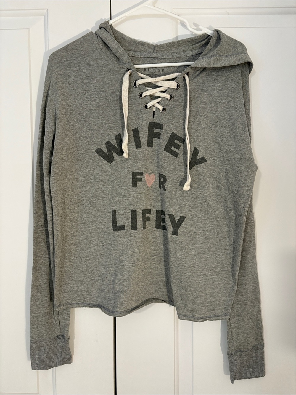 Wifey Gray Hooded Women's Lightweight Sweatshirt Spring/Summer Wedding Gift